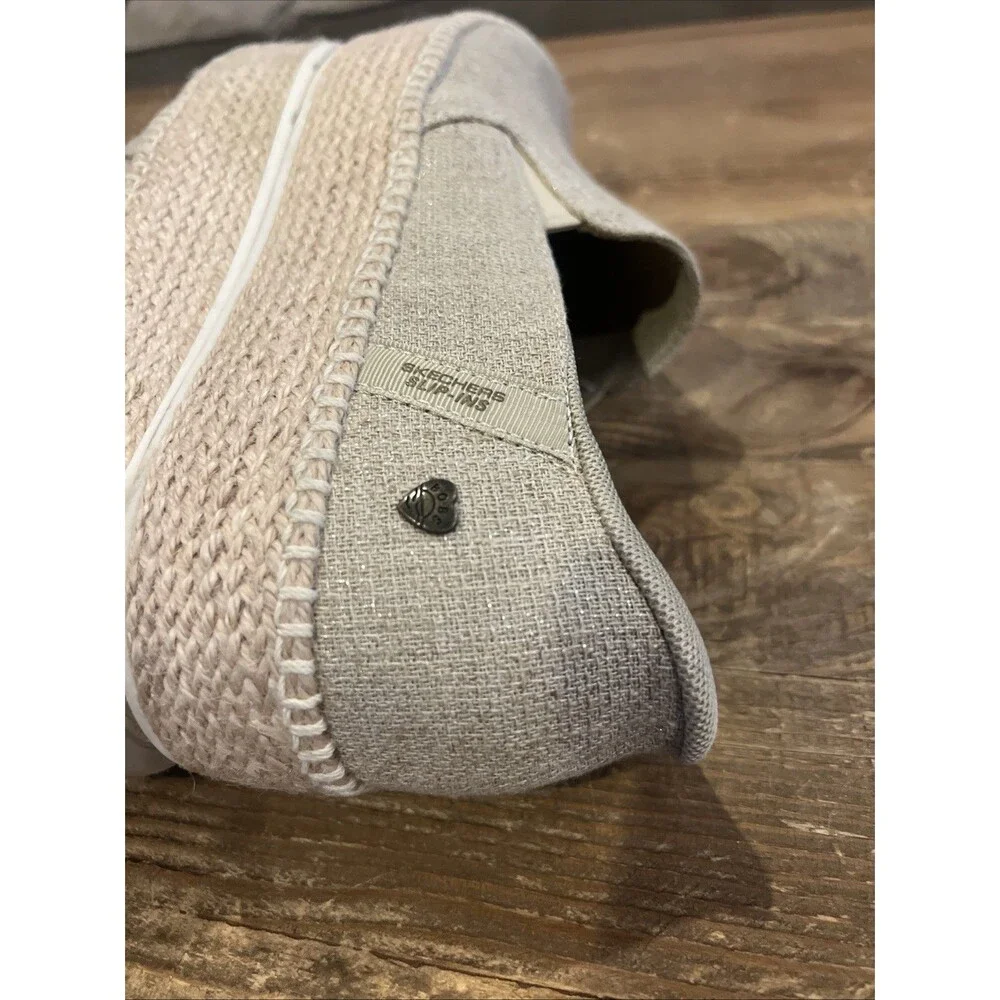 Skechers Martha Stewart BOBS Sesame By the Bay Natural Tan Slip Ons, 9.5